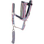 HV POLO halsterset karta halster touw gratis vliegenfrontriem soft blue shet pony cob full