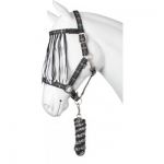 Horka HALSTER SET CHECK MET VLIEGENFRONDEEL zwart cob  xtra full