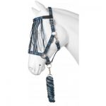 Horka HALSTER SET CHECK MET VLIEGENFRONDEEL blauw xtra full