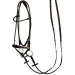 Harry's Horse Hoofdstel rondgenaaid, lage neusriem zwart full